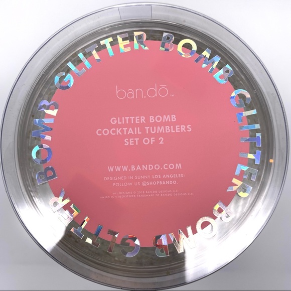 TRADED - NWT Ban.do Glitter Bomb Cocktail Tumblers, Set of 2 - Picture 7 of 8